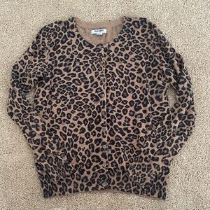 Old Navy Women's Leopard Cardigan - Brown and Black
